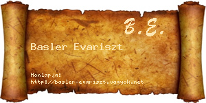 Basler Evariszt névjegykártya